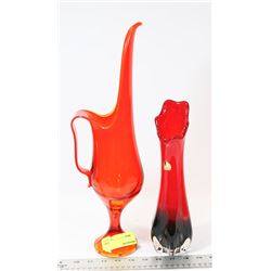 PAIR OF RED VASES