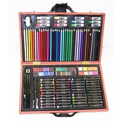 123 ART SET WITH CASE, 124 PIECES