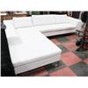 Image 1 : 2PC SHOWHOME WHITE LEATHERETTE SECTIONAL,