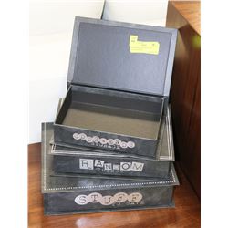 3PC SHOWHOME BOOK STYLE TRINKET BOXES.