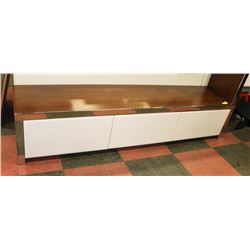 3 DRAWER WOOD TONE, WHITE WITH MIRRORED ACCENT