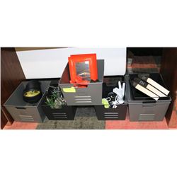 5 METAL BASKETS OF ASST SHOWHOME DECOR WITH 2