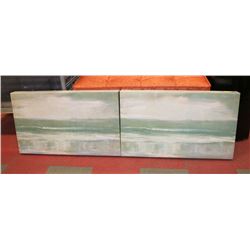PAIR OF CANVAS ART WALL HANGINGS