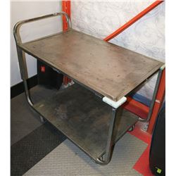 STAINLESS PRODUCE CART ON CASTERS, 42"X26"