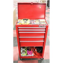 WATERLOO RED TOOL CABINET WITH CONTENTS