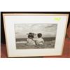 Image 1 : KIDS AT THE BEACH FRAMED PICTURE 28"X22"