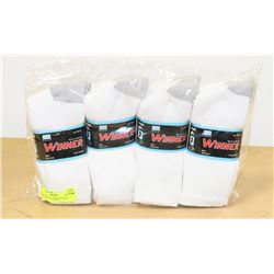 PACKAGE OF 12 WHITE/GREY WINNER MENS SIZE 10-13