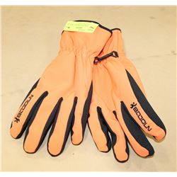 PAIR OF BOODUN ORANGE WINTER SPORTS GLOVES, SIZE