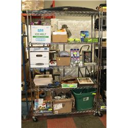 CONTENTS OF RACK ASSORTED MISC.