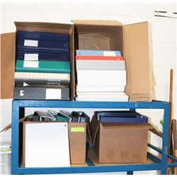LOT OF 4 BOXES OF ASSORTED BINDERS