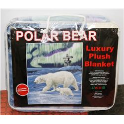 NEW! "POLAR BEAR" LUXURY PLUSH BLANKET (QUEEN)