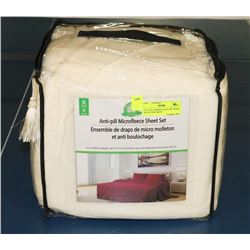 ANTI PILL MICROFLEECE OFF WHITE QUEEN SIZE SHEET