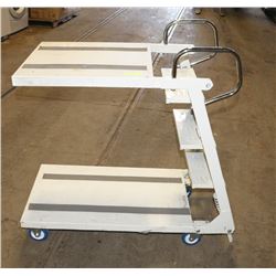 METAL 4 WHEEL CART WITH STEP LADDER