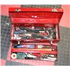 CRAFTSMAN RED METAL TOOL BOX FILLED WITH TOOLS