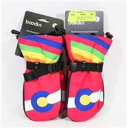 BOODUN LOT OF 2 KID/TEEN LG  WINTER SKI GLOVES,