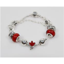 NEW! PANDORA STYLE MAPLE LEAF CHARM BRACELET