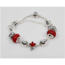 NEW! PANDORA STYLE MAPLE LEAF CHARM BRACELET