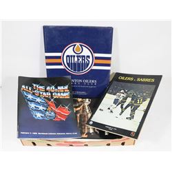 BOX W/ VINTAGE OILERS GRETZKY COLLECTIBLES