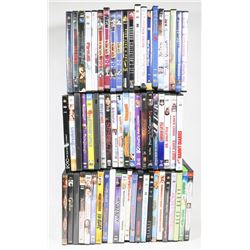 LOT OF 60+ ASSORTED DVDS.