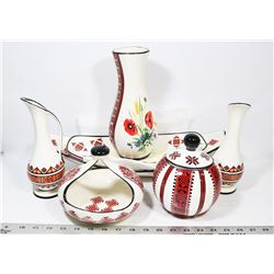 LOT OF UKRAINIAN DESIGN DISHWARE.