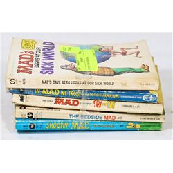 LOT OF 5 MAD BOOKS.