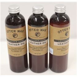 3 BOTTLE OF OTTER WAX LEATHER OIL