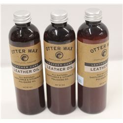 3 BOTTLE OF OTTER WAX LEATHER OIL