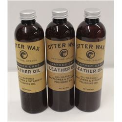 3 BOTTLE OF OTTER WAX LEATHER OIL