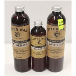 3 BOTTLE OF OTTER WAX LEATHER OIL