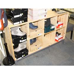 8-COMPARTMENT WOOD-PINE FINISH DISPLAY STAND