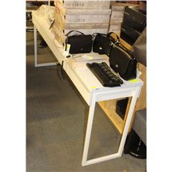 WHITE DESIGNER 2-DRAWER  WALL-TABLE DISPLAY