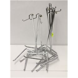 LOT OF 8 ADJUSTABLE CHROME-ROD PRODUCT DISPLAY