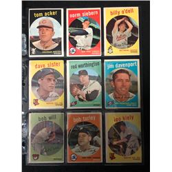 1959 TOPPS BASEBALL CARD LOT