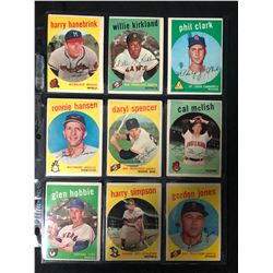 1959 TOPPS BASEBALL CARD LOT