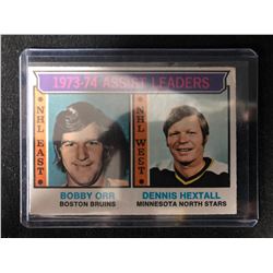 1974-75 O-PEE-CHEE (1973-74 ASSIST LEADERS) BOBBY ORR-DENNIS HEXTALL #2