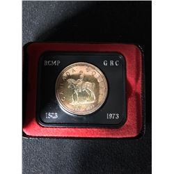 CANADA 1973 SPECIMEN COMMEMORATIVE RCMP SILVER DOLLAR COIN .500 SILVER