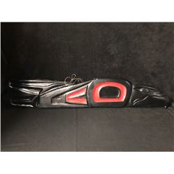 1994 "EAGLE" WOOD CARVED NATIVE ART  (40" X 8")