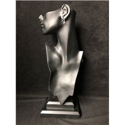 Necklace and Earring Bust Jewelry Display - Black