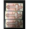 Image 1 : 1986 SEQUENTIAL TWO DOLLAR CANADIAN REPLACEMENT BANK NOTES