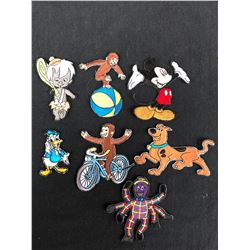 EMBROIDERED CARTOON PATCHES LOT (MICKEY MOUSE/ SCOOBY DOO...)