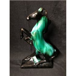 Vintage Blue Mountain Pottery Horse Statue (14" Tall x 10" Wide x 3 1/4" Deep)
