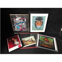 FRAMED PRINT/ ADS LOT