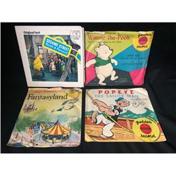 VINTAGE CARTOON VINYL RECORDS LOT (45's)