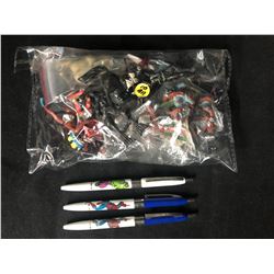 VARIOUS MINI FIGURES W/ SPIDER-MAN PENS LOT