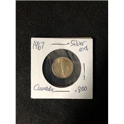 CANADIAN 1967 TEN CENTS .800 SILVER