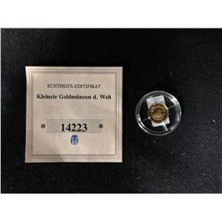 W.A. MOZART   $25 GOLD COIN  .9999 GOLD  .73 GRAMS