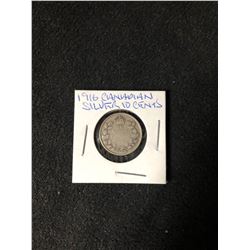 1916 CANADIAN SILVER 10 CENTS .925 SILVER