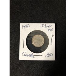 1956 CANADIAN SILVER 10 CENTS (.800 SILVER)