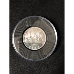 Canada 1963 Silver Dollar Coin .800 SILVER