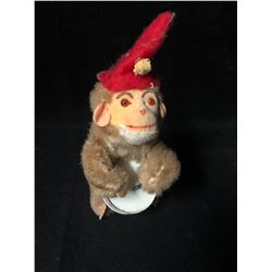 RARE VINTAGE WIND UP TOY - JAPANESE CLOCKWORK 1950's MONKEY DRUMMER